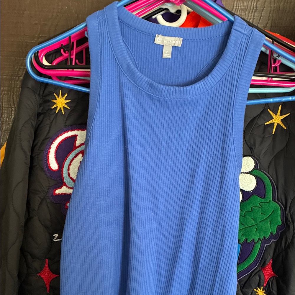 Talbots Blue Ribbed Knit Top - Picture 2 of 4